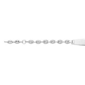  Gourmette bébé Or Blanc 375 grains café Largeur maille : 4mm Longueur ajustable 13 ou 15cm 