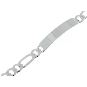  Bracelet identité Argent 925 pour Homme Maille figaro alternée 1.3 Largeur maille : 9mm Longueur du bracelet : 21cm Epais...