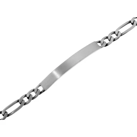  Bracelet identité Argent 925 Maille Figaro Alternée 1  / 3 Finition argent vieilli brossé (effet mat) Largeur maille : 6m...