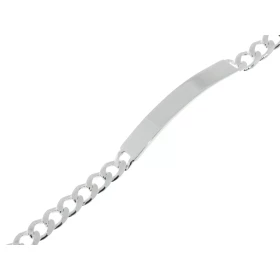  Bracelet identité à graver Argent 925 Maille gourmette lapidée sur 6 faces Largeur maille : 5.8mm Longueur du bracelet : ...