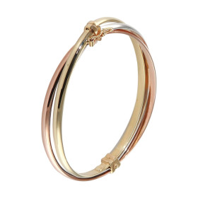  Jonc 3 ors composé 3 fils 3,5mm large Dimensions intérieures : 48x57mm Système d attache : fermeture par ressort 8 sécurité 