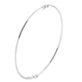  Jonc Or Blanc 750 Section ovale (creuse) de3x2mm Dimensions intérieures : 60x50mm Fermeture par ressort + 8 Sécurité 