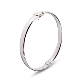 Jonc or blanc 375 Section Ovale (creuse) : 6mm large Dimensions intérieures : 52x60mm Système d attache : fermeture par re...