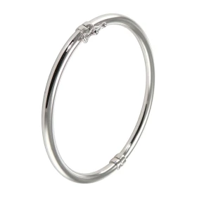 Jonc or blanc 375 Section ronde (creuse) : 4mm large Dimensions intérieures : 51x59mm Système d attache : fermeture par re...