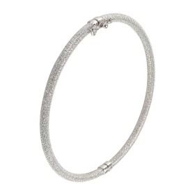 Jonc or blanc 375 martelé Section ronde (creuse) : 3mm large Dimensions intérieures : 51x60mm Système d attache : fermetur...