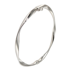  Jonc torsadé or blanc 375 Section ovale (creuse) : 3,8mm large Dimensions intérieures : 53x59mm Système d attache : ferme...