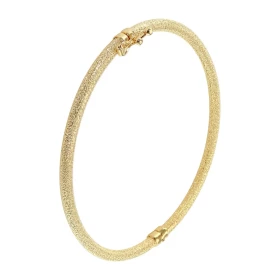  Jonc or jaune 375 martelé Section ronde (creuse) : 3mm large Dimensions intérieures : 51x60mm Système d attache : fermetu...