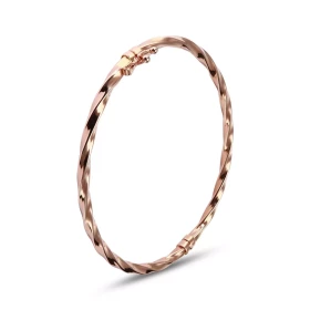  Jonc or rose 375 Section carrée torsadée (creuse): 3mm large Dimension intérieure : 50x59mm Système d attache : fermeture...
