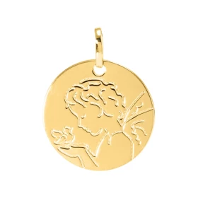Médaille Moderne Ange et Oiseau en Or Jaune 375 (16mm)