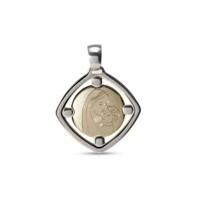 Médaille Vierge à l enfant 2 ors ajourée La Vierge l enfant sont finition brillante, partie autour est satinée Dimension d...