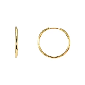  Mini Créoles Or Jaune 750/1000 Section ronde 1.0mm large Diamètre extérieur 10mm 