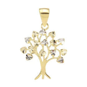  Pendentif 2 ors 375 un arbre vie découpé Effet ciselé sur les feuilles Dimensions : 17x26mm 