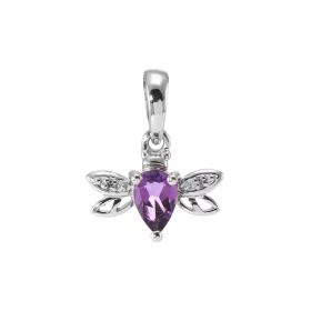 Pendentif Abeille Or Blanc 375 Améthyste Diamant Motif forme d abeille serti d une Améthyste 2 diamants pour un poids tota...