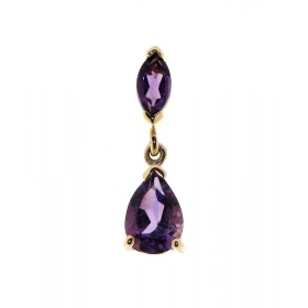 pendentif Améthyste Or Jaune 375 Les Améthystes sont taillées marquise 6x3mm poire 7x5mm Les dimensions du pendentif sont ...