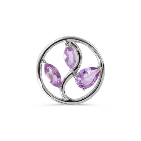 Pendentif Arbre Vie Argent Améthyste Motif Argent 925 rhodié mesurant 15mm diamètre Chaque boucle est sertie d une poire 6...