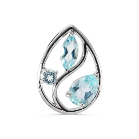 Pendentif Arbre Vie Argent Topaze bleue traitée Motif Argent 925 rhodié mesurant 18x13mm Ce pendentif est serti d une pier...