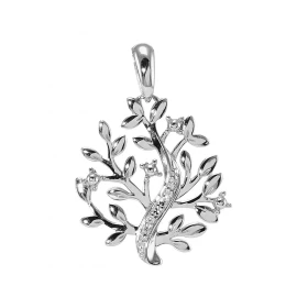  Pendentif Arbre vie Or Blanc 750 Diamants Pendentif serti 2 diamants pour un poids total 0.01 carat Dimensions du pendent...