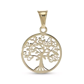 Pendentif or Jaune 375 forme d arbre vie dans un cercle 20mm diamètre Dimension du pendentif (bélière incluse) : 20x30mm 