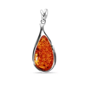 Pendentif Argent 925 Ambre Poire 34x19mm Dimensions l ambre : 34x19mm Dimensions du pendentif (bélière incluse) : 60x23mm ...