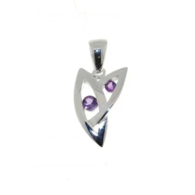 Pendentif Argent 925 Améthyste serti pierres 2.5 3.5mm Dimensions du Pendentif (bélière incluse) : 22 x 11 mm 