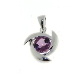 Pendentif Argent 925 Améthyste serti d une pierre 8 mm Dimensions du Pendentif (bélière incluse) : 23 x 17mm 