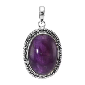 Pendentif Argent 925 Améthyste Ovale 25x18mm Motif ouvragé serti d une pierre taille cabochon ovale 25x18mm Dimensions du ...