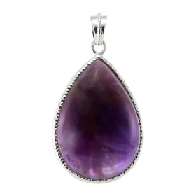  Pendentif Argent 925 Améthyste Poire 24x17mm Pierre taille cabochon forme poire mesurant 24x17mm Dimensions du pendentif ...