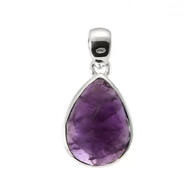 Pendentif Argent 925 Améthyste facettée 18x13mm Pierre forme poire facettée mesurant 18x13mm Dimensions du pendentif (béli...