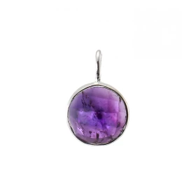  Pendentif Argent 925 Améthyste Ronde facettée 8mm Pierre facettée ronde 8mm diamètre Dimensions du pendentif (bélière inc...