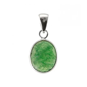 Pendentif Argent 925 Aventurine Ovale facettée 11x9mm Pierre ovale facettée 9x7mm Dimensions du pendentif (bélière incluse...