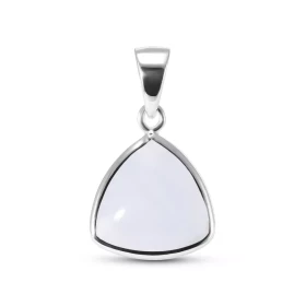 Pendentif Argent 925 Calcédoine Triangulaire 10x10mm Cabochon Pendentif Argent 925 Calcédoine Ce pendentif est serti d une...