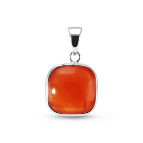 Pendentif Argent 925 Cornaline Coussin 10mm Cabochon Serti Clos Pendentif Argent 925 Cornaline Ce pendentif est serti d un...