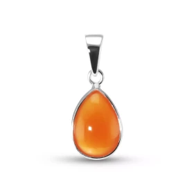 Pendentif Argent 925 Cornaline Poire 12x8mm Cabochon Pendentif Argent 925 Cornaline Ce pendentif est serti d une pierre fo...