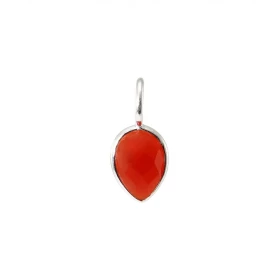Pendentif Argent 925 Cornaline Poire facettée 9x7mm Pierre forme poire facettée mesurant 9x7mm Dimensions du pendentif (bé...