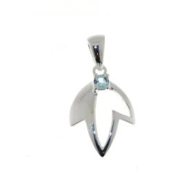 Pendentif Argent 925 Topaze Bleue serti d une pierre 3mm Dimensions du pendentif (bélière incluse): 25 x 13 mm 