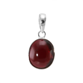 Pendentif Argent 925 Grenat Cabochon Ovale 14x12mm Pendentif serti d une pierre taille cabochon ovale 14x12mm fixée par un...