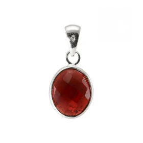 Pendentif Argent 925 Grenat Ovale facetté 11x9mm Pierre ovale facettée 9x7mm Dimensions du pendentif (bélière incluse) : 2...