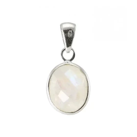 Pendentif Argent 925 Labradorite Ovale facettée 11x9mm Pierre ovale facettée 9x7mm Dimensions du pendentif (bélière inclus...