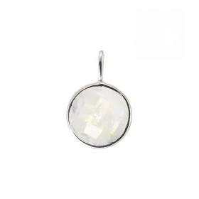 Pendentif Argent 925 Labradorite Ronde facettée 8mm Pierre facettée ronde 8mm diamètre Dimensions du pendentif (bélière in...