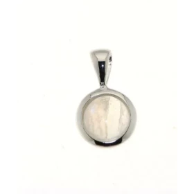 Pendentif Argent 925 Labradorite Pierre ronde 7mm diamètre Dimensions du pendentif (bélière incluse) : 16 x 9 mm 