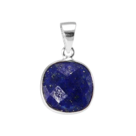 Pendentif Argent 925 Lapis Lazuli Ce pendentif est serti d une pierre coussin taillée dome La pierre mesure 10x10mm Les di...