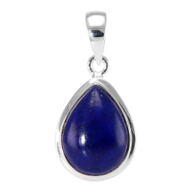 Pendentif Argent 925 Lapis serti d une pierre forme poire Dimensions pierre : 18x13mm Dimensions du pendentif : 33x16mm