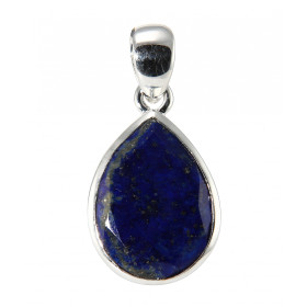 Pendentif Argent 925 Lapis lazuli facetté 18x13mm Pierre forme poire facettée mesurant 18x13mm Dimensions du pendentif (bé...