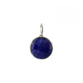  Pendentif Argent 925 Lapis lazuli Rond facetté 8mm Pierre facettée ronde 8mm diamètre Dimensions du pendentif (bélière in...