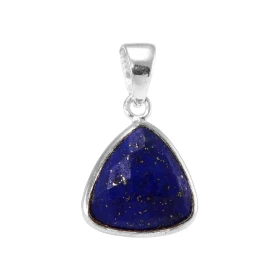 Pendentif Argent 925 Lapis Lazuli Ce pendentif est serti d une pierre triangulaire taillée dome La pierre mesure 10x10mm L...