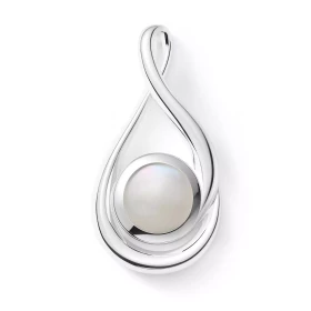 Pendentif Argent 925 Nacre Pierre ronde 6,5mm diamètre Dimensions du pendentif : 26 x 13mm 