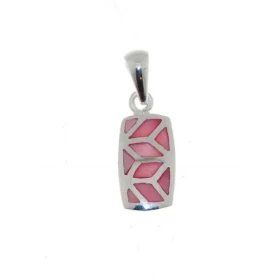 Pendentif Argent 925 Nacre Rose Dimensions du pendentif (bélière incluse): 23 x 8 mm 