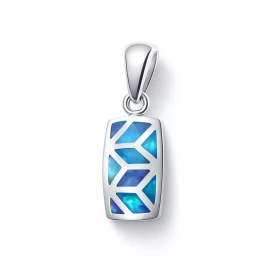 Bleue Pendentif Argent 925 Nacre Bleue Dimensions du pendentif (bélière incluse): 23 x 8 mm 