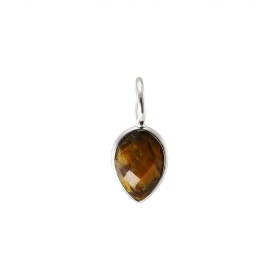 Pendentif Argent 925 Oeil Tigre Poire facetté 9x7mm Pierre forme poire facettée mesurant 9x7mm Dimensions du pendentif (bé...