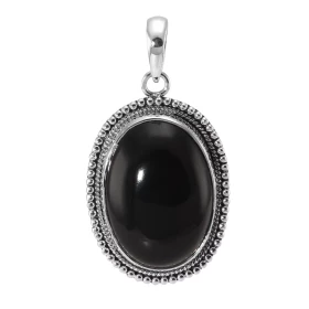 Pendentif Argent 925 Onyx Ovale 25x18mm Motif ouvragé serti d une pierre taille cabochon ovale 25x18mm Dimensions du pende...